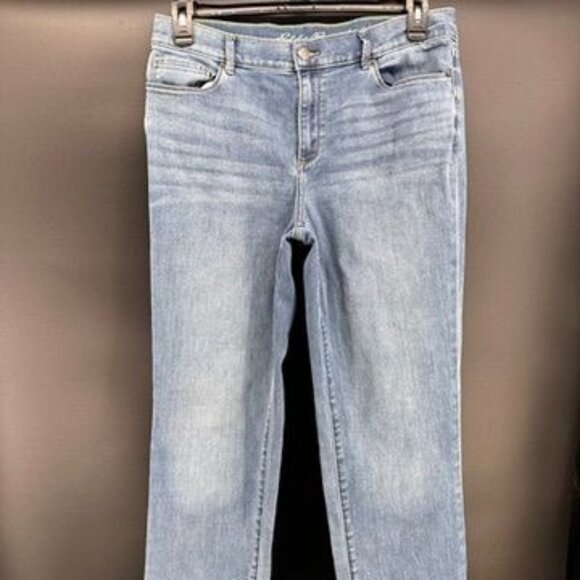 Eddie Bauer Tall 12 Straight Curvy Slim Straight Medium Wash Jeans - Picture 1 of 13